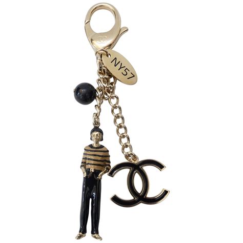 chanel zip key holder|chanel fluffy keychain.